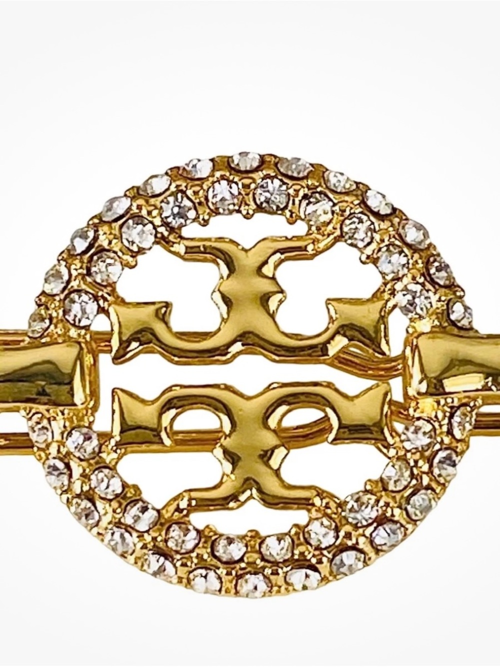 Tory Burch Gold-Tone Crystal Logo - Picture 8 of 12